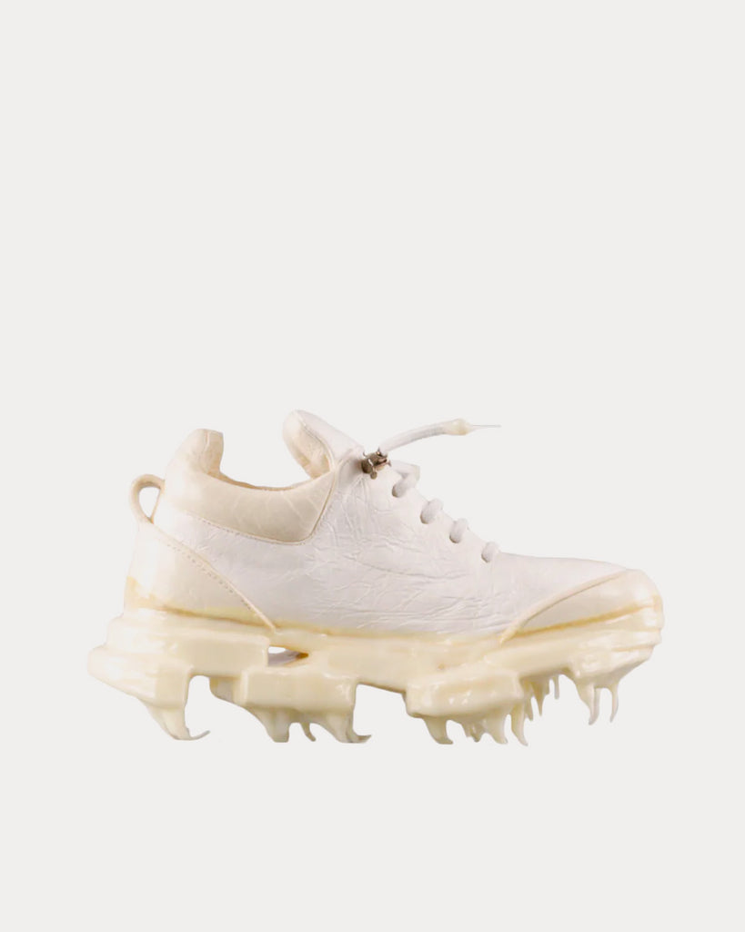 Iced Paper Dart Handled White Low Top Sneakers