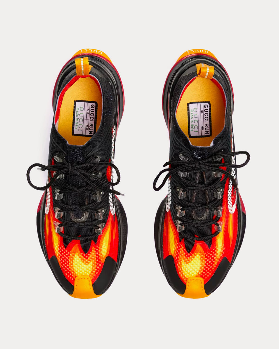 Gucci Run Flame Black / Orange Top Sneakers - Sneak in