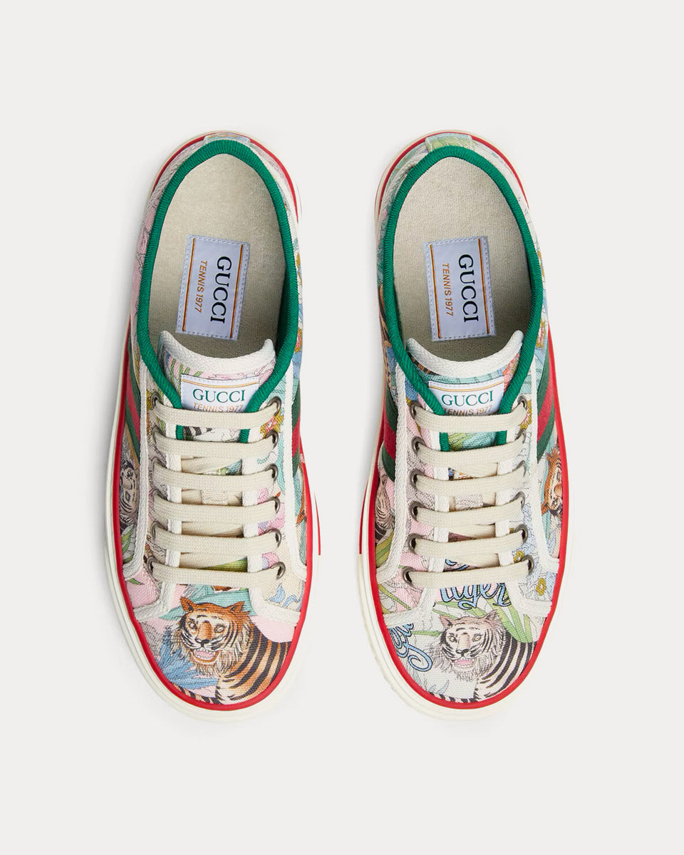 Gucci Tiger Tennis Flower Print Pink Low - Sneak