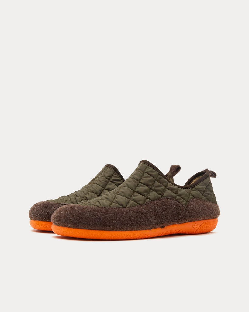 Valencia Khaki / Orange Slip Ons