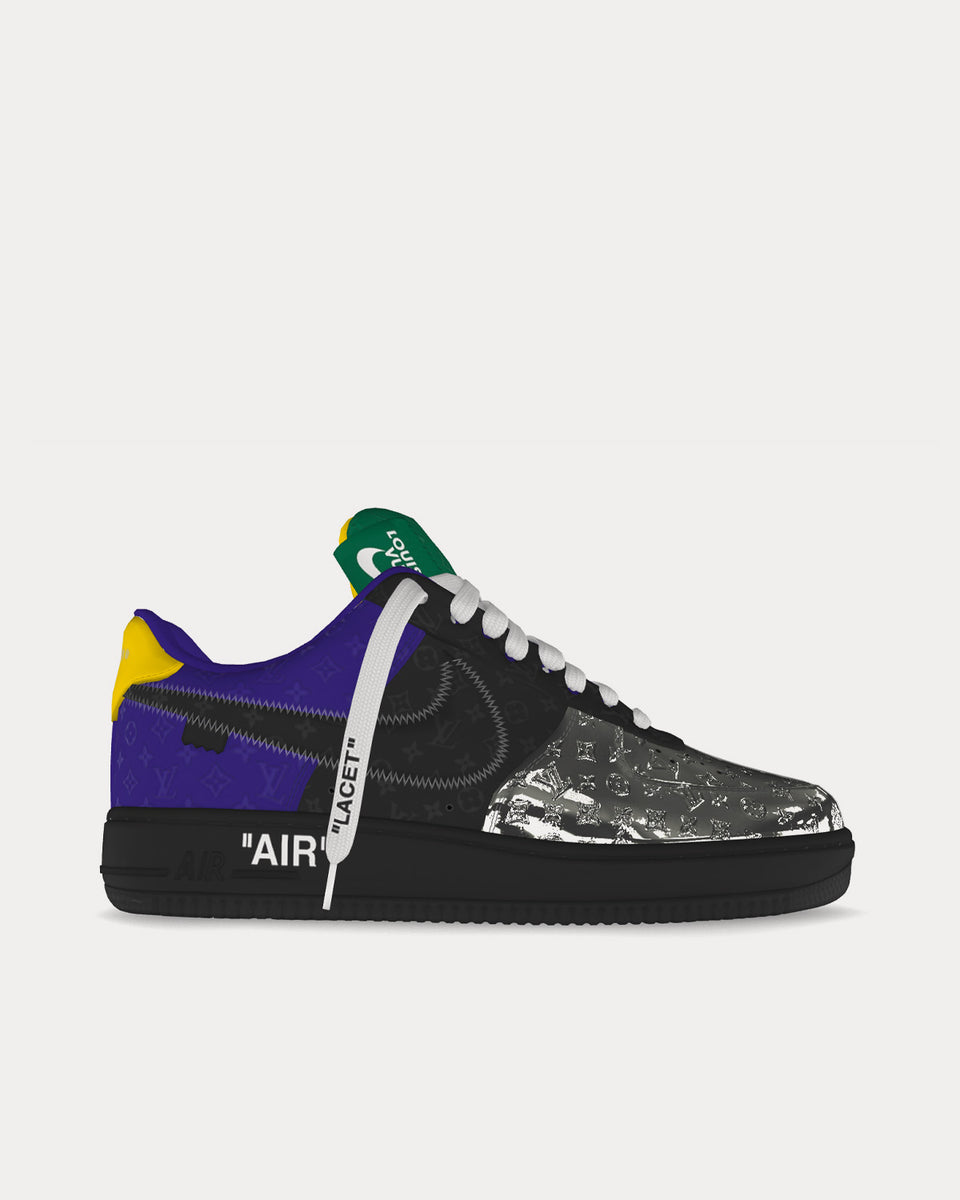 Nike x Louis Vuitton Air Force 1 by Virgil Abloh Met Silver / Black /  Dark Purple Dusk / Topaz Gold Low Top Sneakers - Sneak in Peace