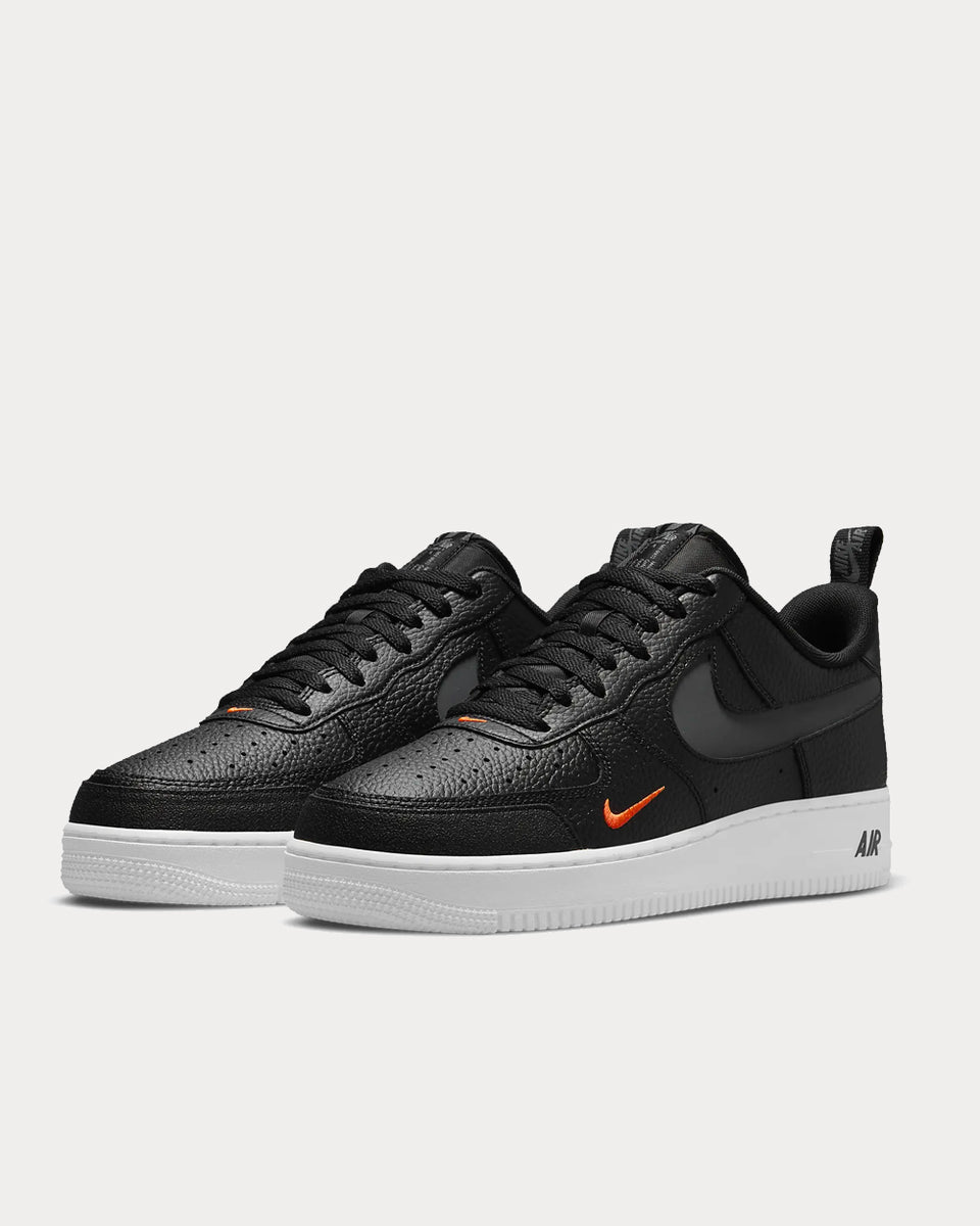 black and orange reflective air force 1