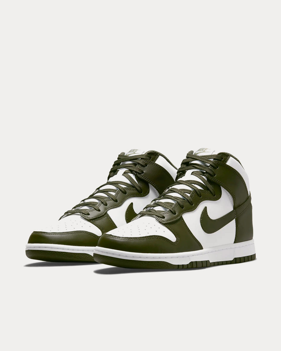 Nike Dunk High Retro White / Cargo Khaki High Top Sneakers - Sneak