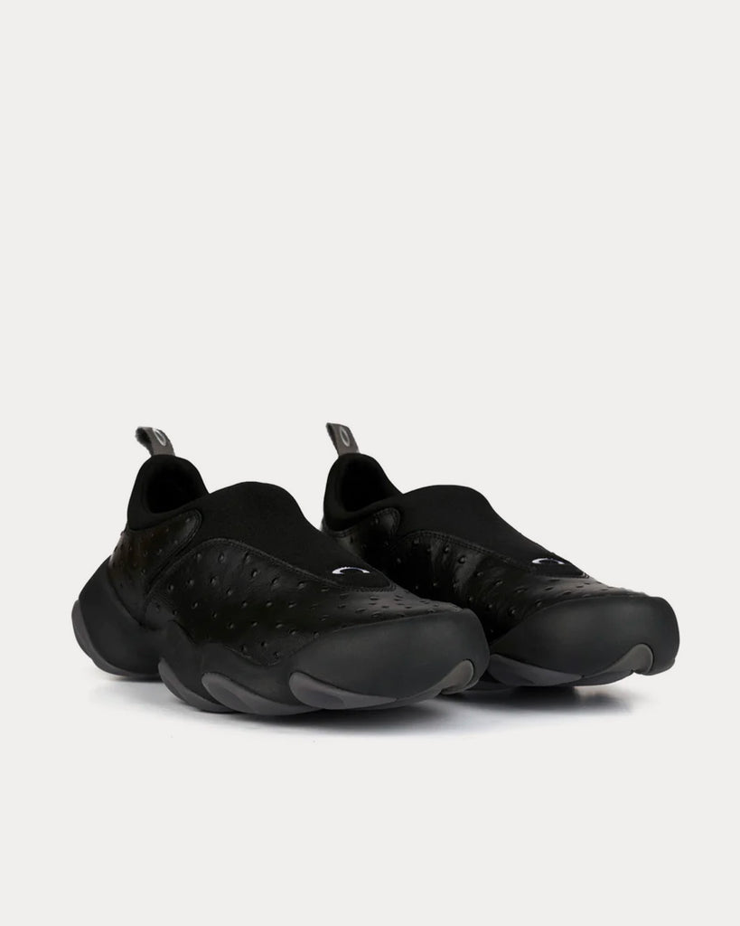 Factory Team Flesh Black Ostrich Slip On Sneakers