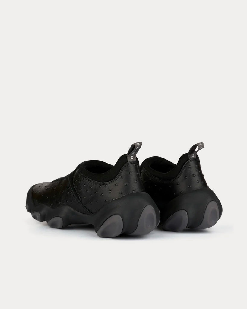 Factory Team Flesh Black Ostrich Slip On Sneakers