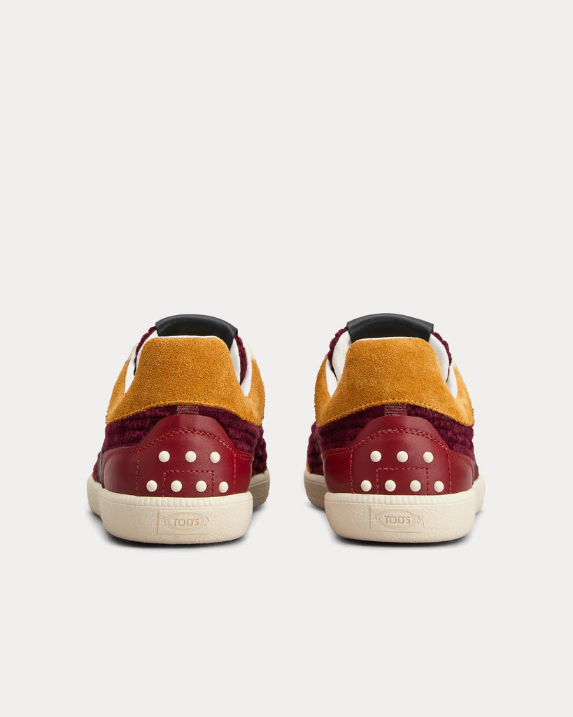 Tabs Leather & Velvet Burgundy / Black / Yellow Low Top Sneakers