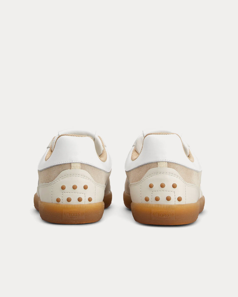Tabs Smooth Leather & Suede White / Beige Low Top Sneakers