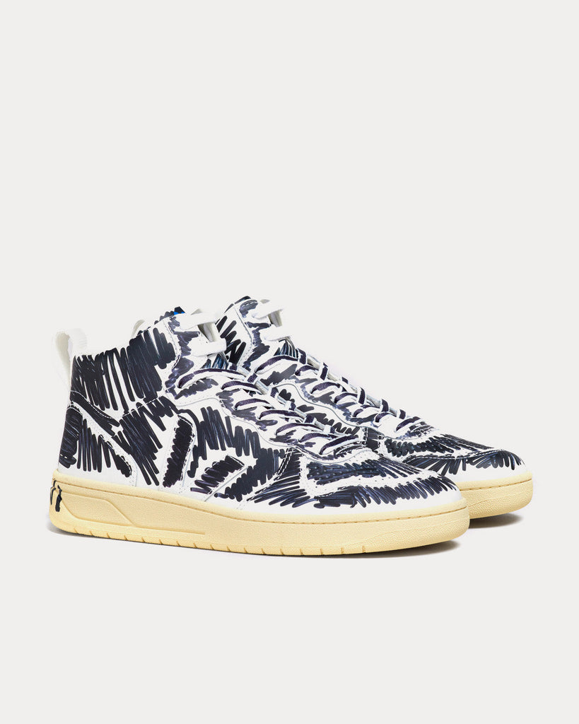 V-15 Black / White High Top Sneakers