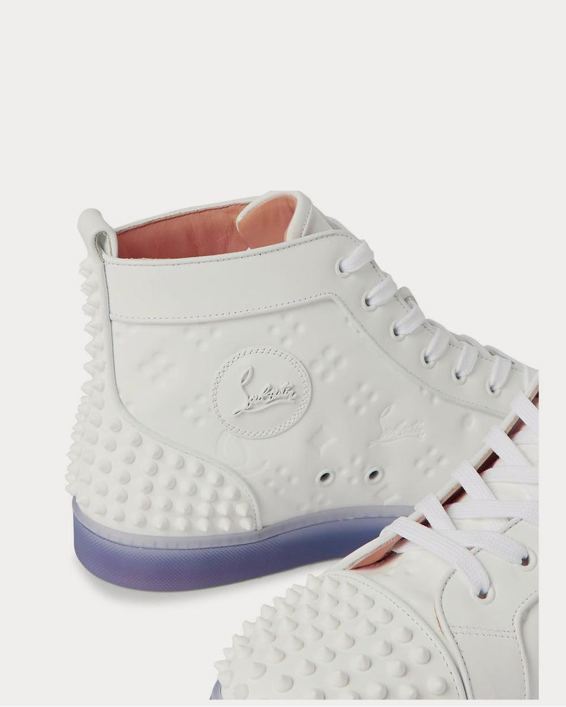 Lou Spikes 2 Embossed Leather High-Top White high top sneakers