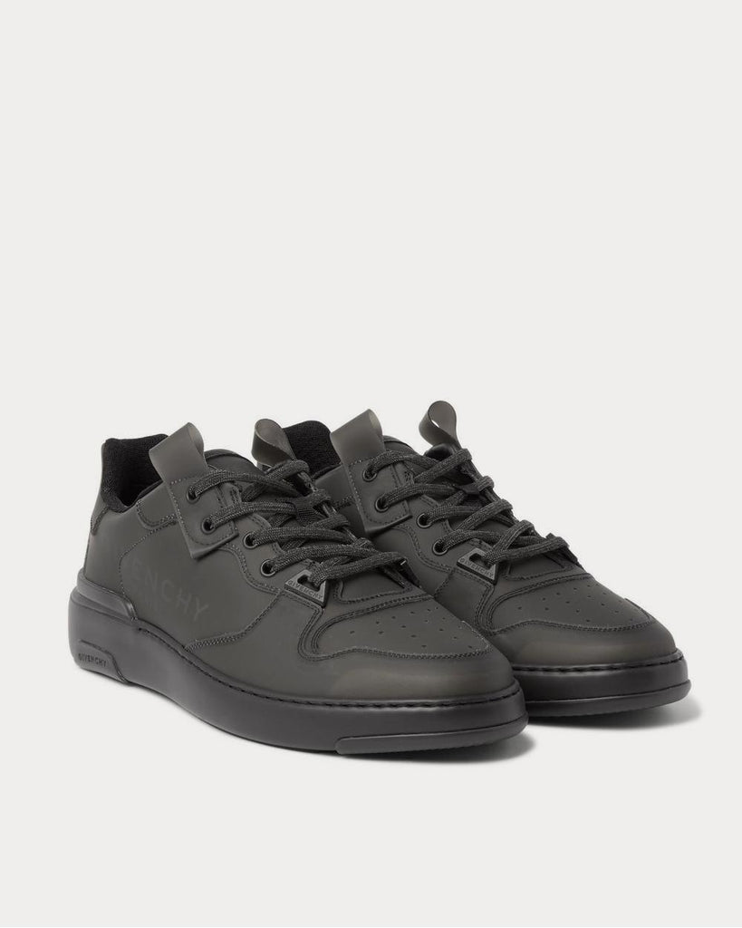 Wing Leather-Trimmed Rubber Black low top sneakers
