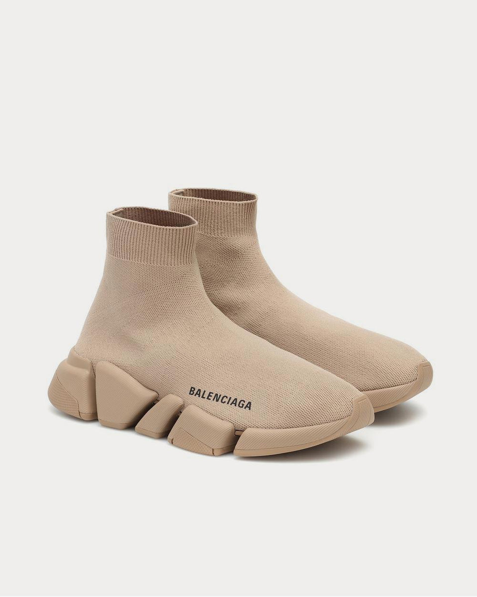 Balenciaga Speed 2.0 Beige High Top Sneakers - Sneak in Peace