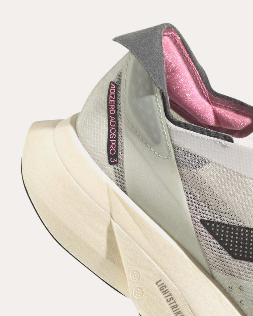 Adizero Adios Pro 3 Crystal White / Night Metallic / Linen Green Running Shoes