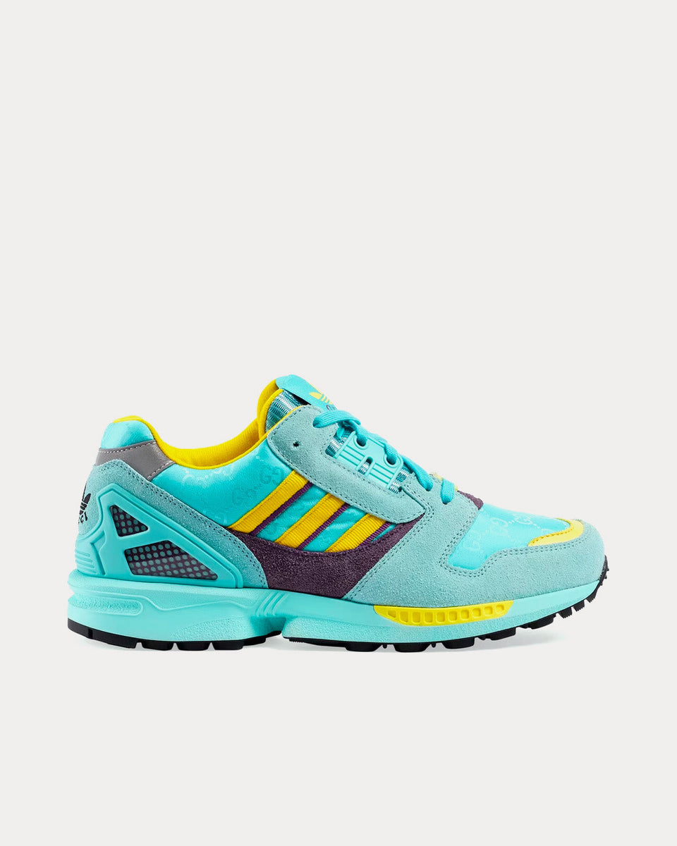 Adidas x Gucci ZX8000 GG Canvas Aquamarine Low Top Sneakers