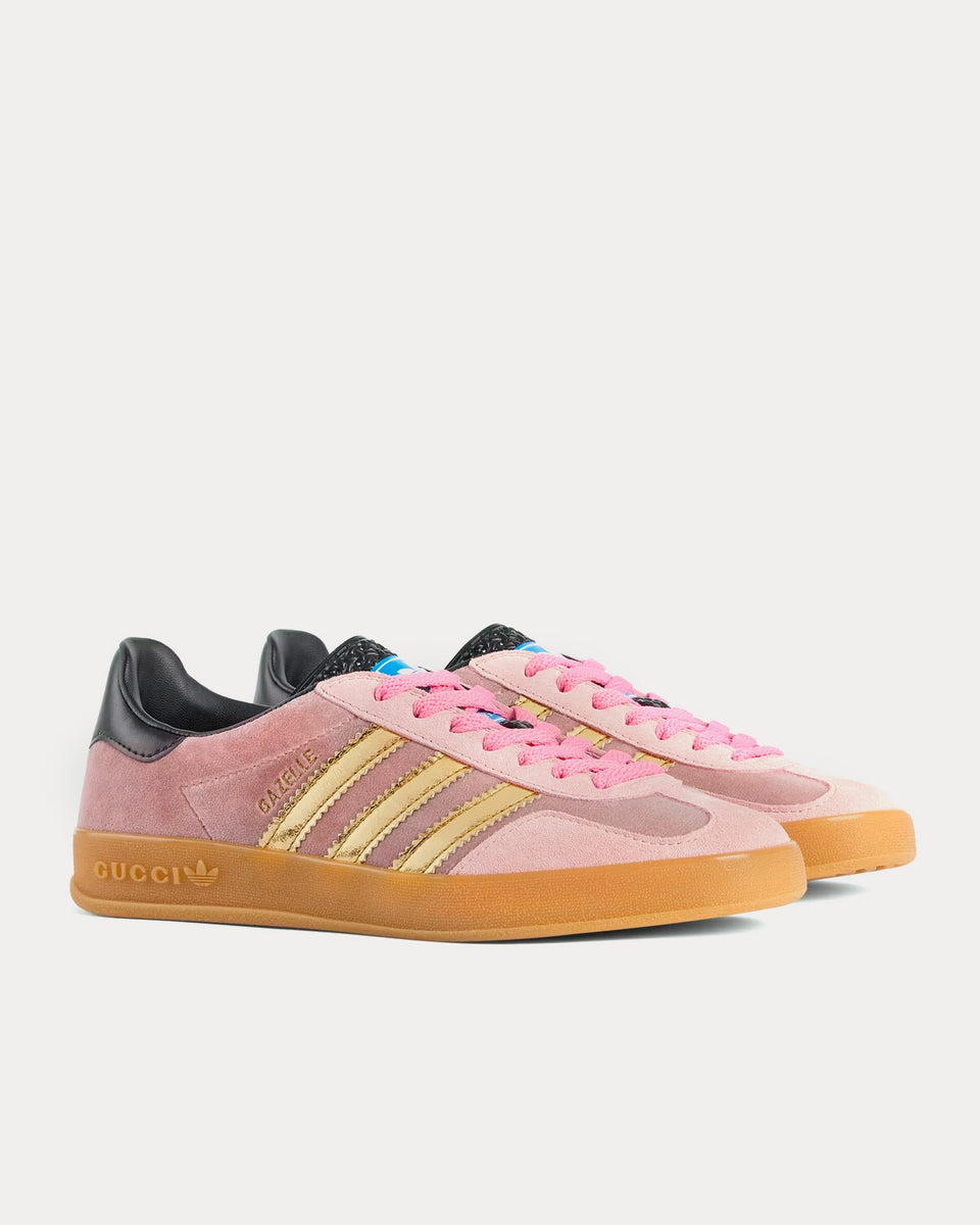 x Gucci Gazelle Pink Velvet Low Top Sneakers - in