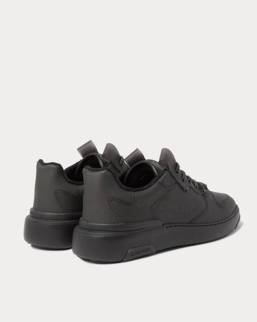 Wing Leather-Trimmed Rubber Black low top sneakers