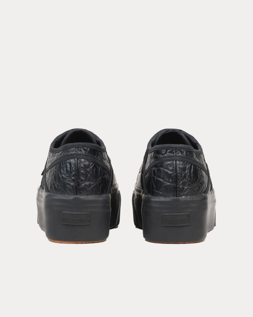 Platform Black Low Top Sneakers