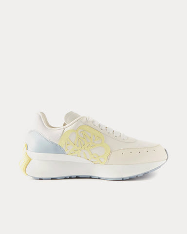 McQueen Sprint Runner White / Yellow / Spring Blue Low Top Sneakers