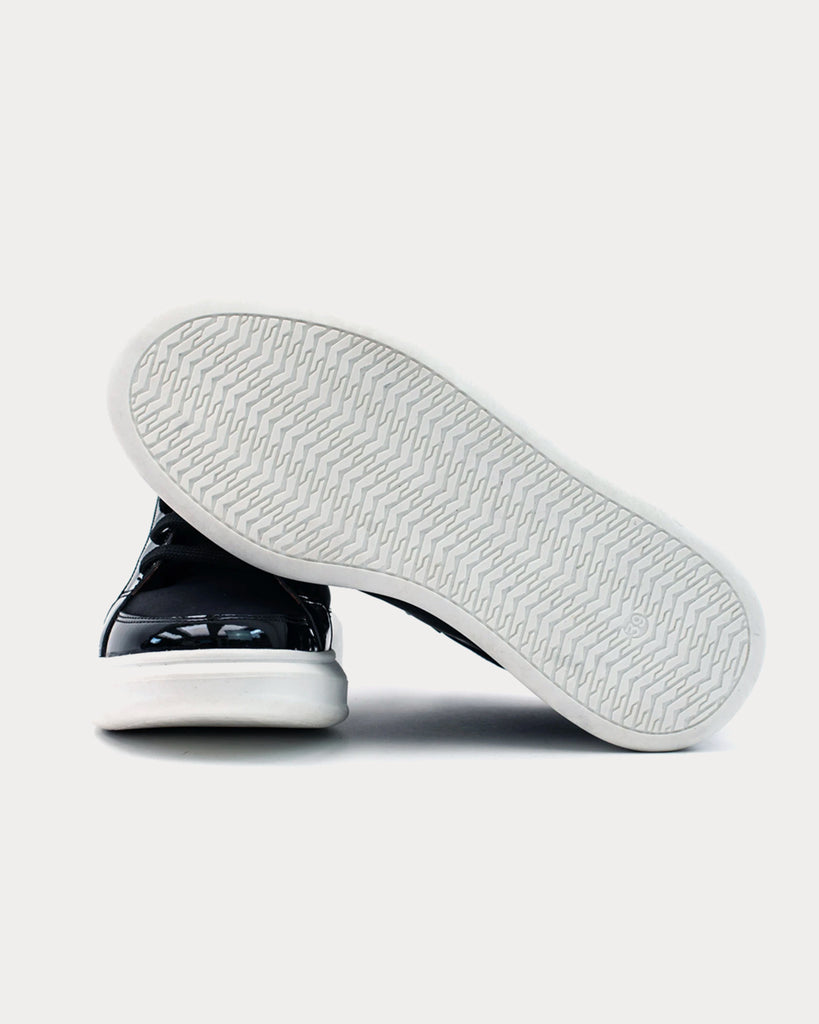Alicia Vegan Shine Black High Top Sneakers