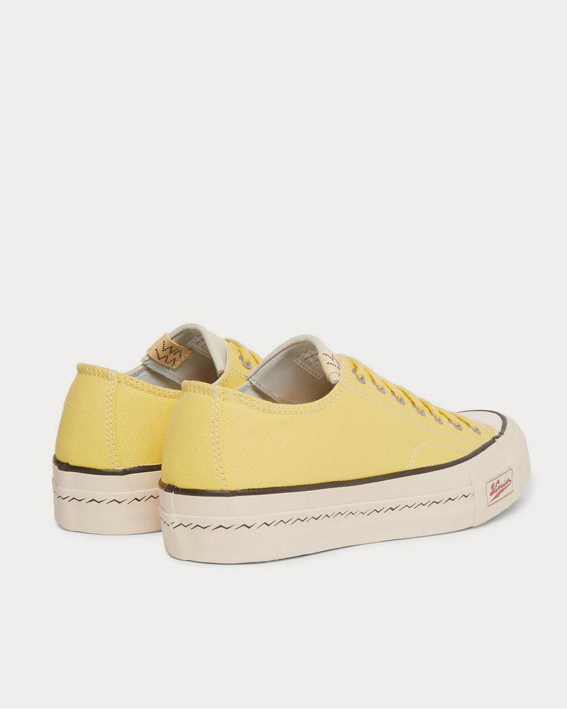 Skagway Leather-Trimmed Canvas Yellow low top sneakers