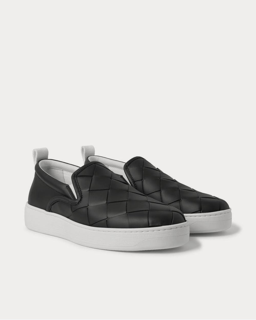 Dodger Intrecciato Leather Charcoal slip on sneakers