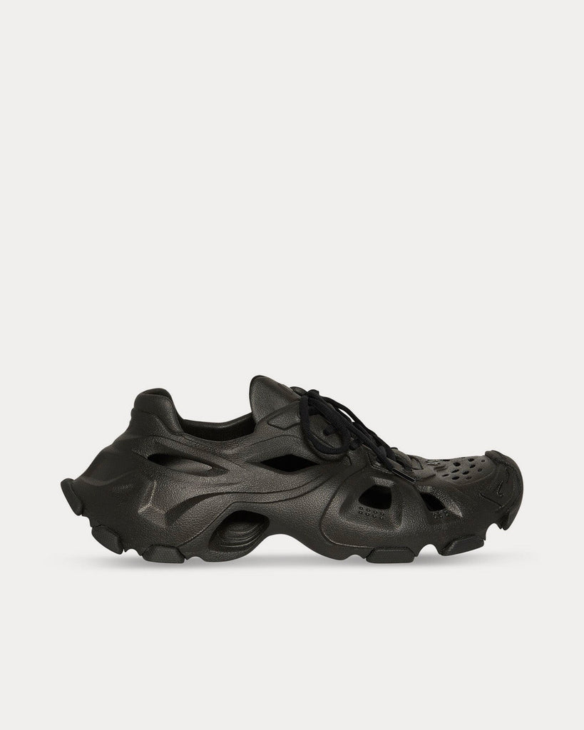 HD Lace-Up Rubber Black Low Top Sneakers