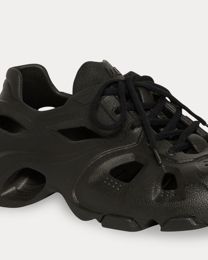 HD Lace-Up Rubber Black Low Top Sneakers