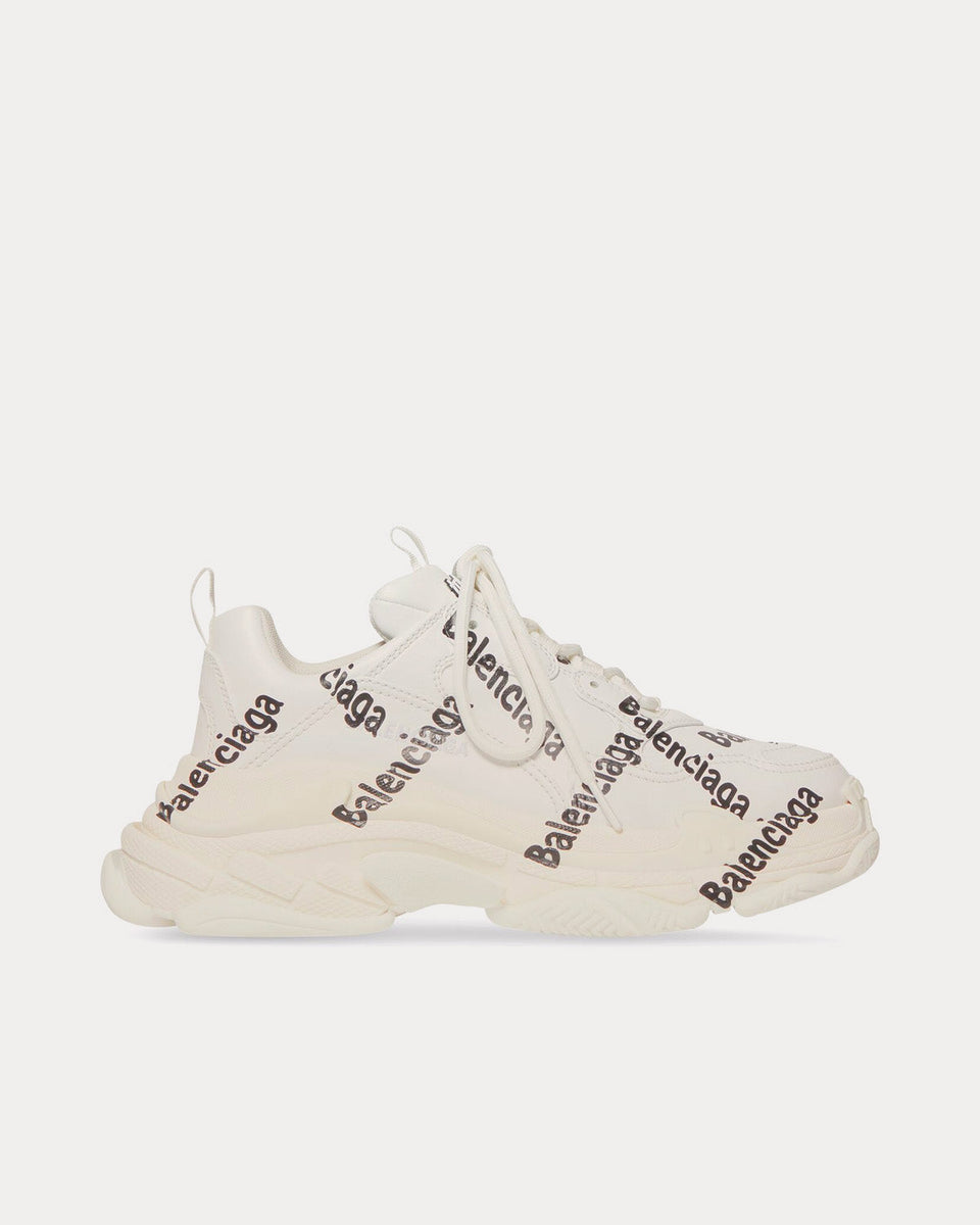 Balenciaga Triple S Logotype White Black Low Top Sneakers