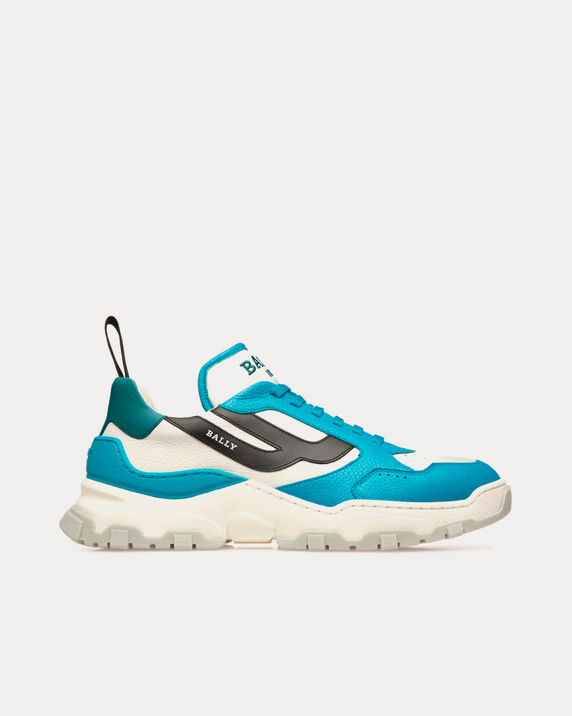 Holden Leather & Fabric Light Blue / White Low Top Sneakers