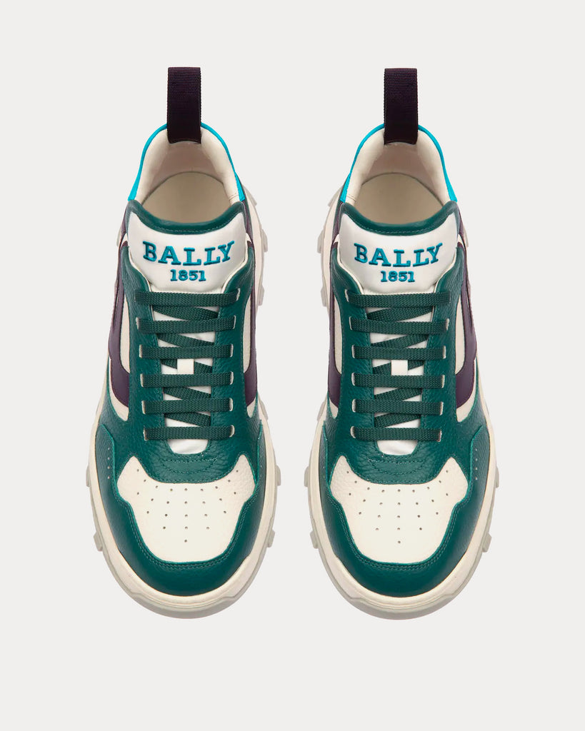 Holden Leather & Fabric Green / White Low Top Sneakers