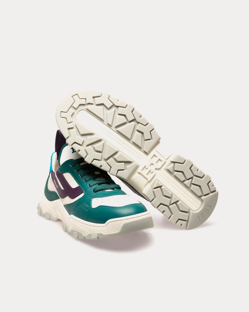 Holden Leather & Fabric Green / White Low Top Sneakers
