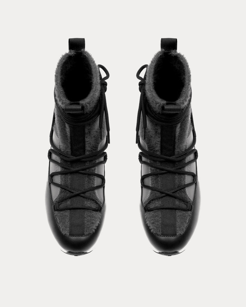 Dalyla Cashmere Fabric & Leather Grey / Black High Top Sneakers