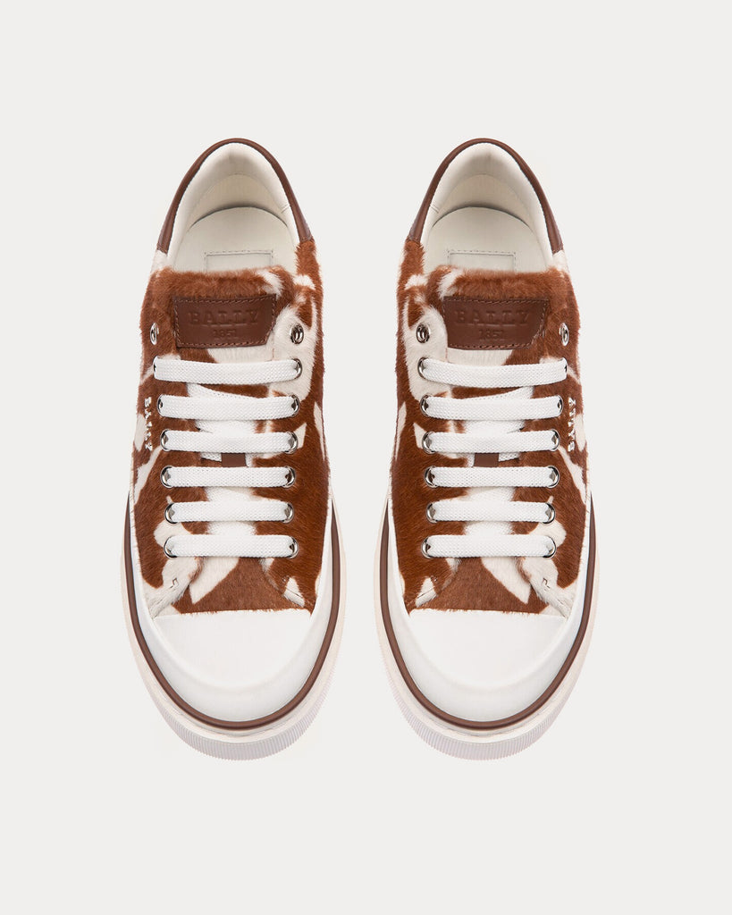 Maily Leather White / Brown Low Top Sneakers