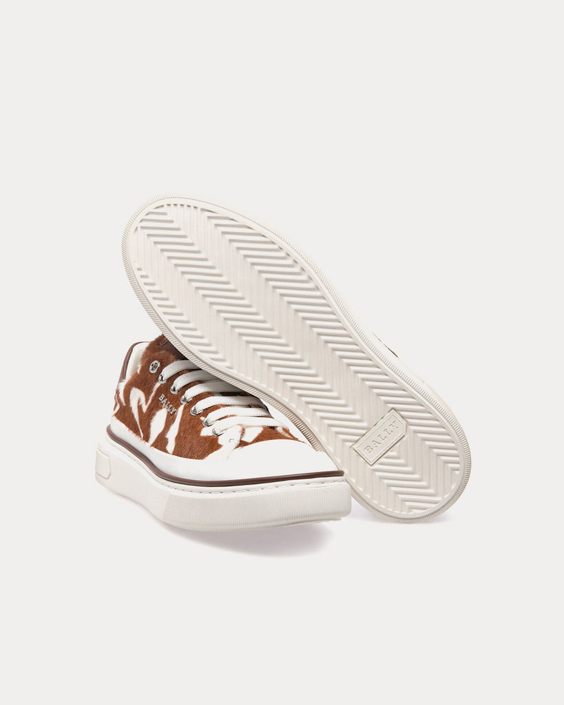 Maily Leather White / Brown Low Top Sneakers