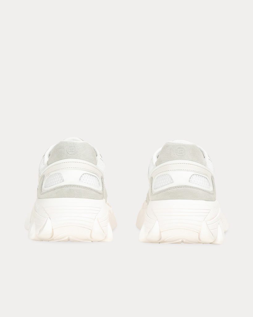 B-East Leather, Suede & Mesh White Low Top Sneakers
