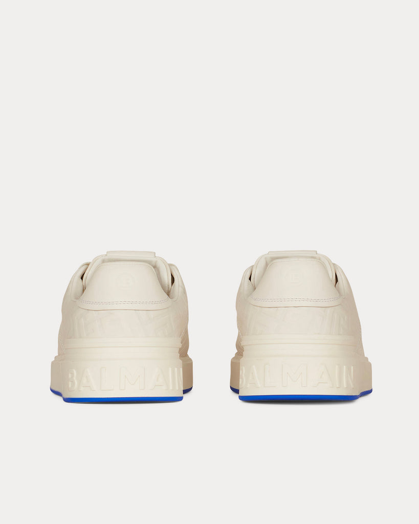 B-Court Monogram Embossed White Low Top Sneakers