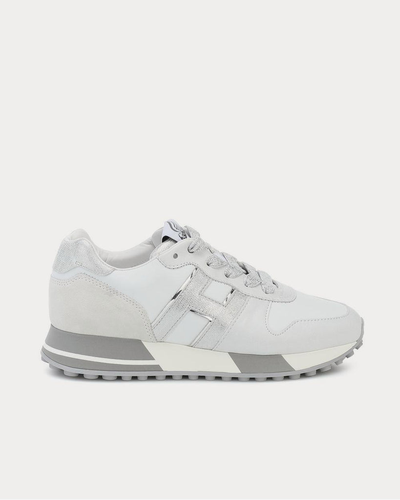 H383 leather Bianco Argento Low Top Sneakers