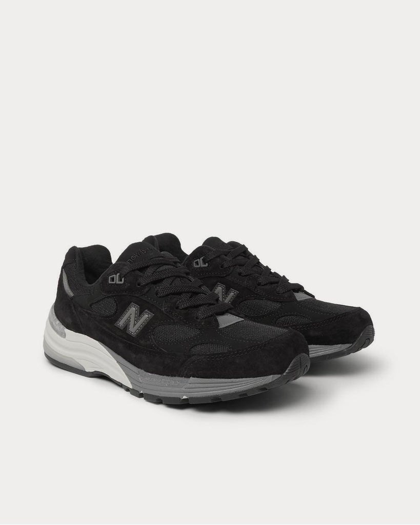 M992 Suede, Nubuck and Mesh Black low top sneakers