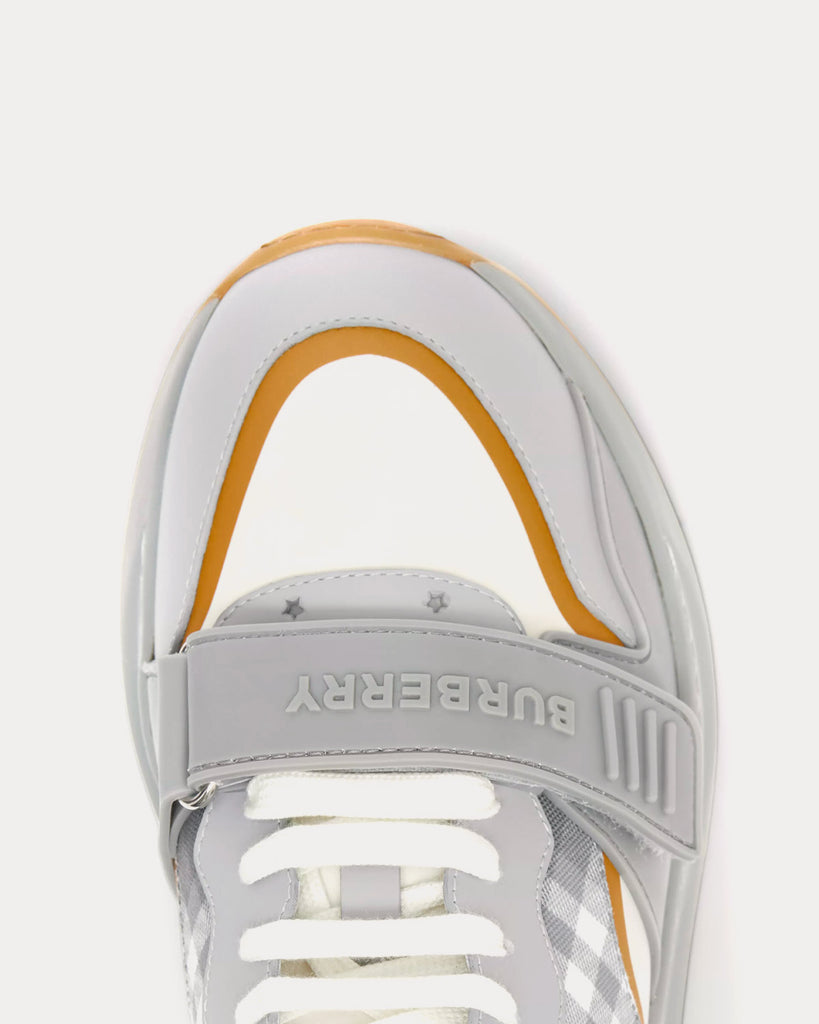 Check, Suede & Leather Grey Camel Low Top Sneakers