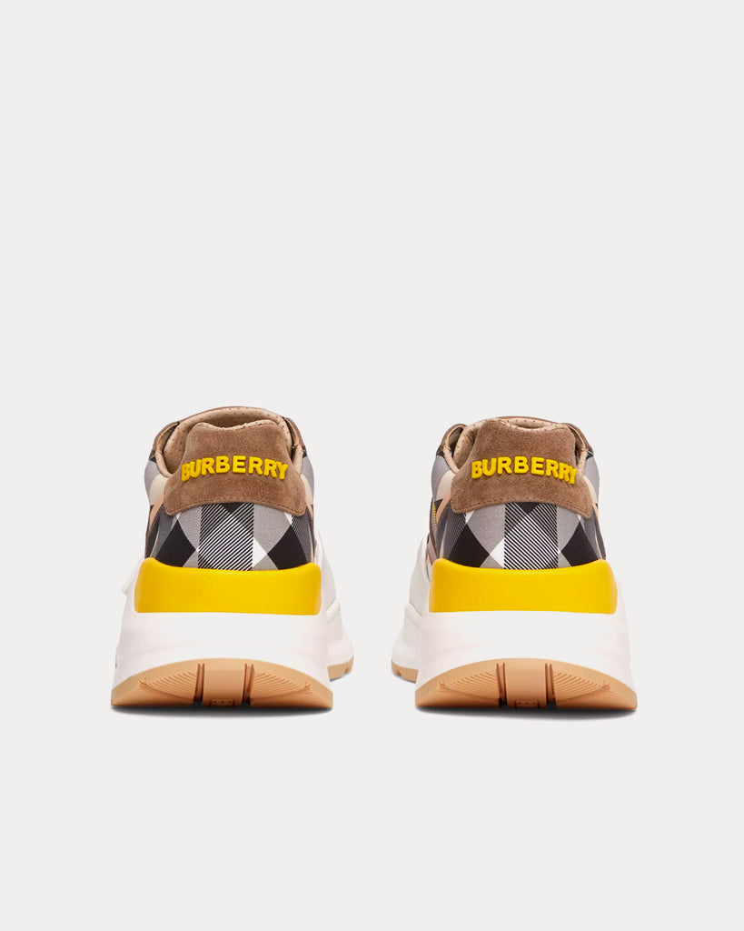 Check, Suede & Leather Wheat Low Top Sneakers