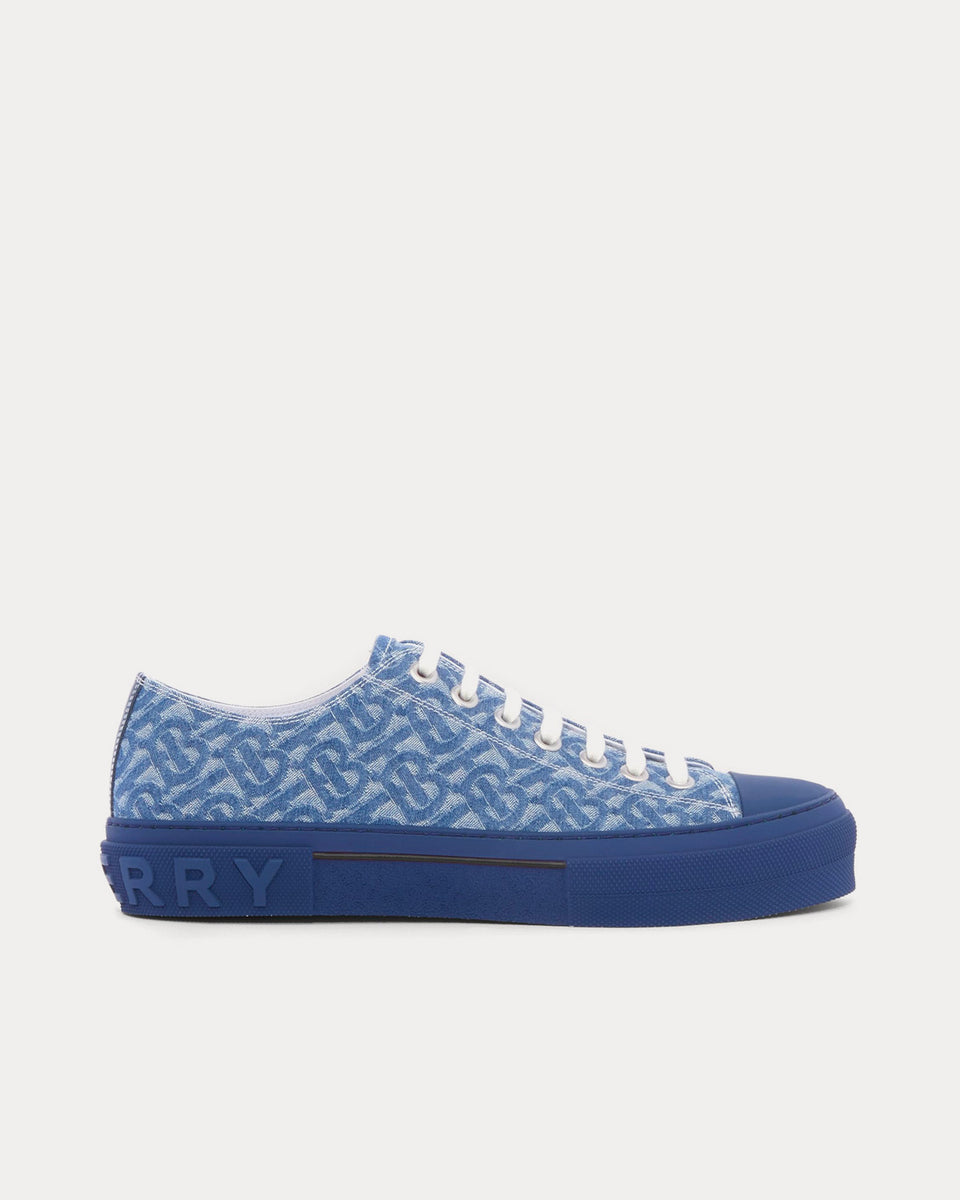 Burberry Monogram Denim Blue Low Top Sneakers - Sneak in Peace
