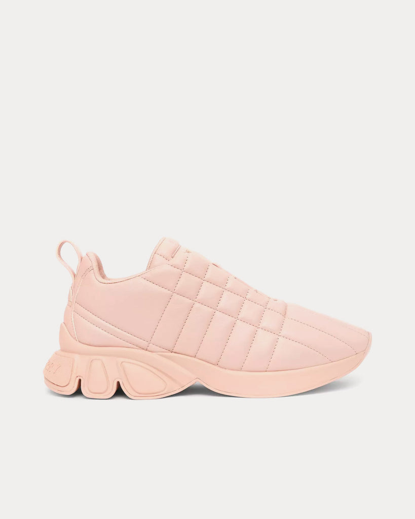 Quilted Leather Classic Dusty Pink Low Top Sneakers