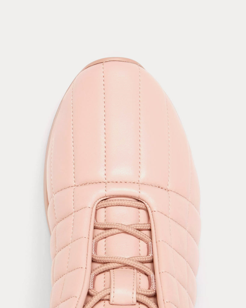 Quilted Leather Classic Dusty Pink Low Top Sneakers