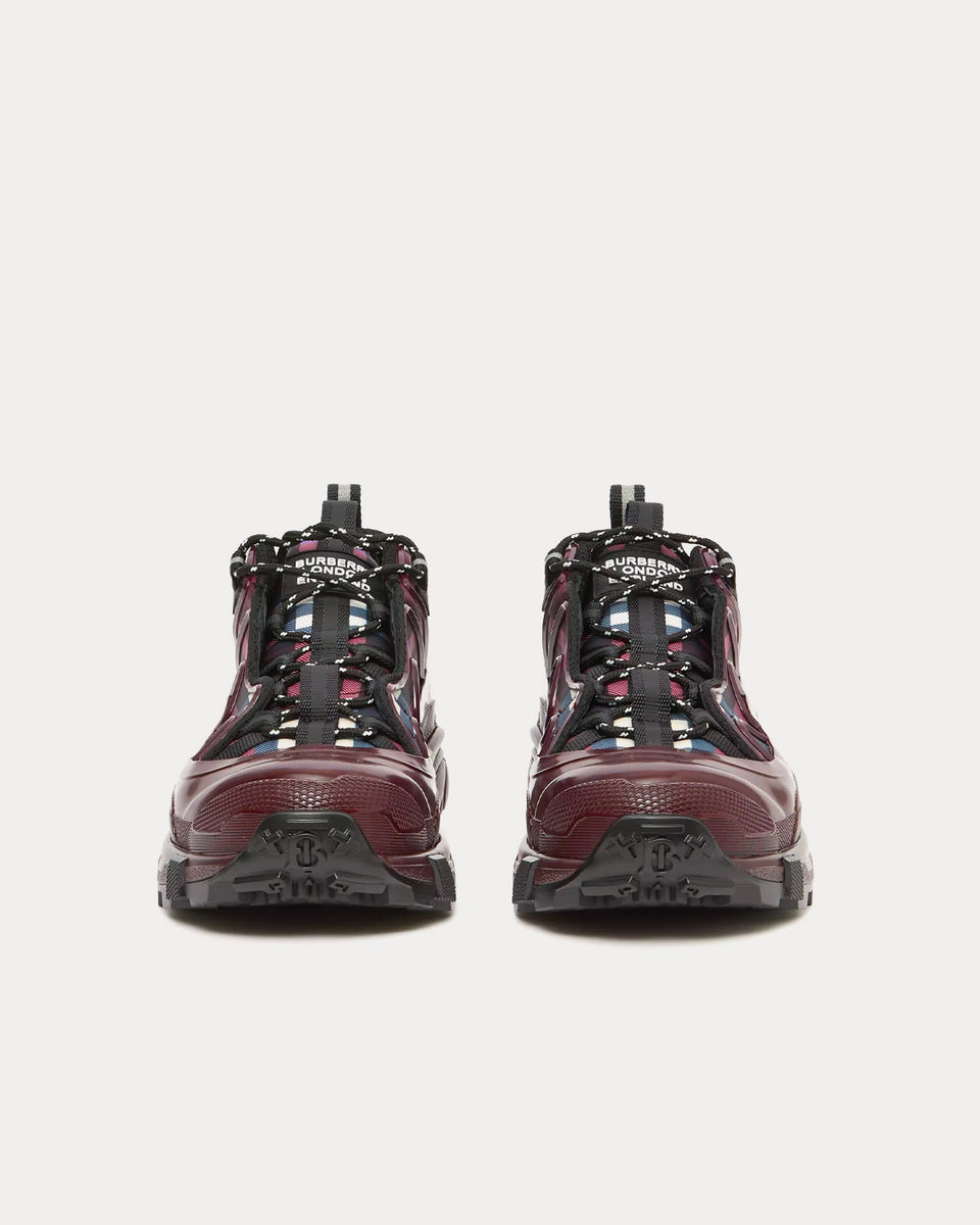 Burberry Arthur Vintage Check Deep Maroon Low Top Sneakers