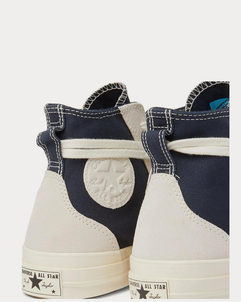 Chuck 70 Final Club Suede-Panelled Organic Canvas Blue high top sneakers