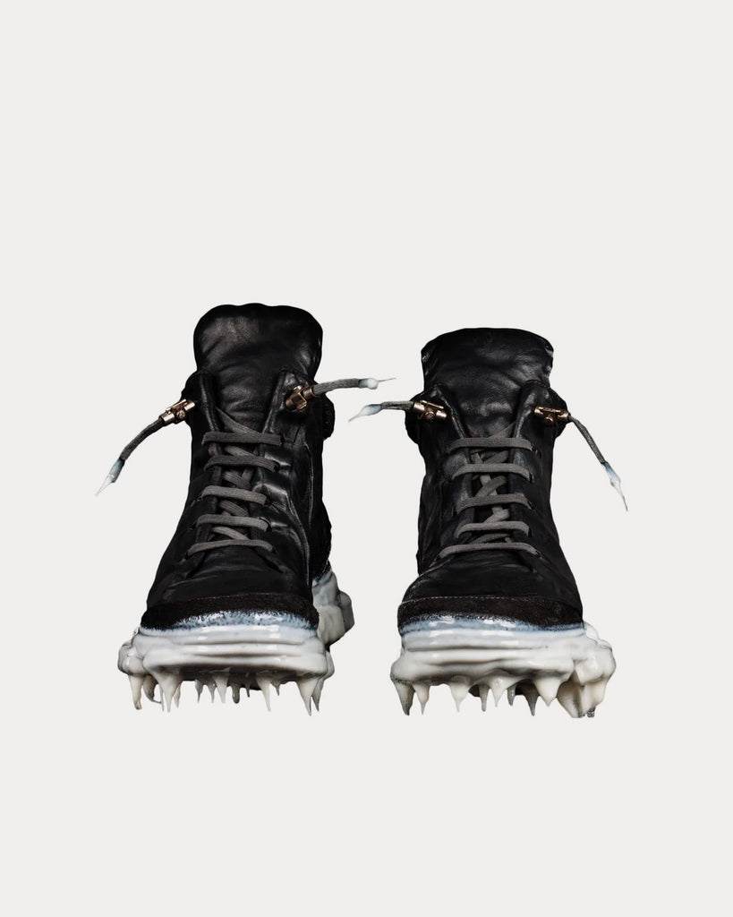 Iced Paper Dart Handled Ankle Black High Top Sneakers
