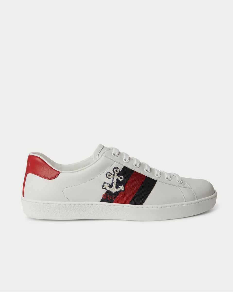 Ace Webbing-Trimmed Monogrammed Coated-Canvas Sneakers