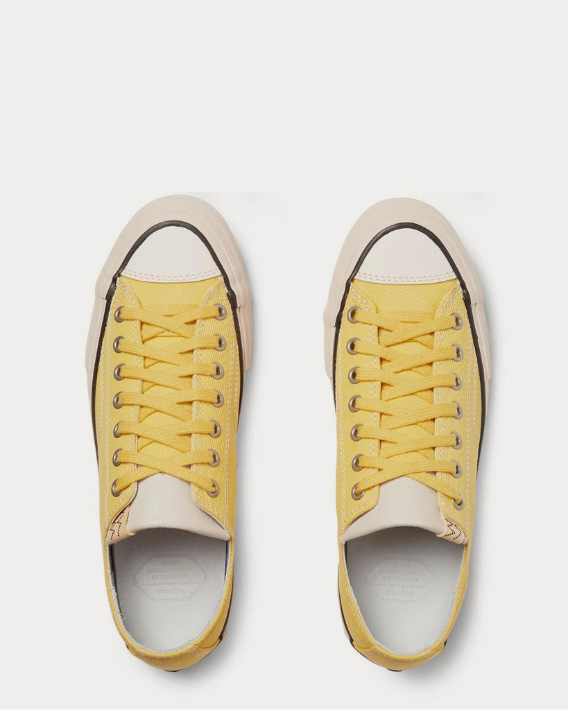 Skagway Leather-Trimmed Canvas Yellow low top sneakers