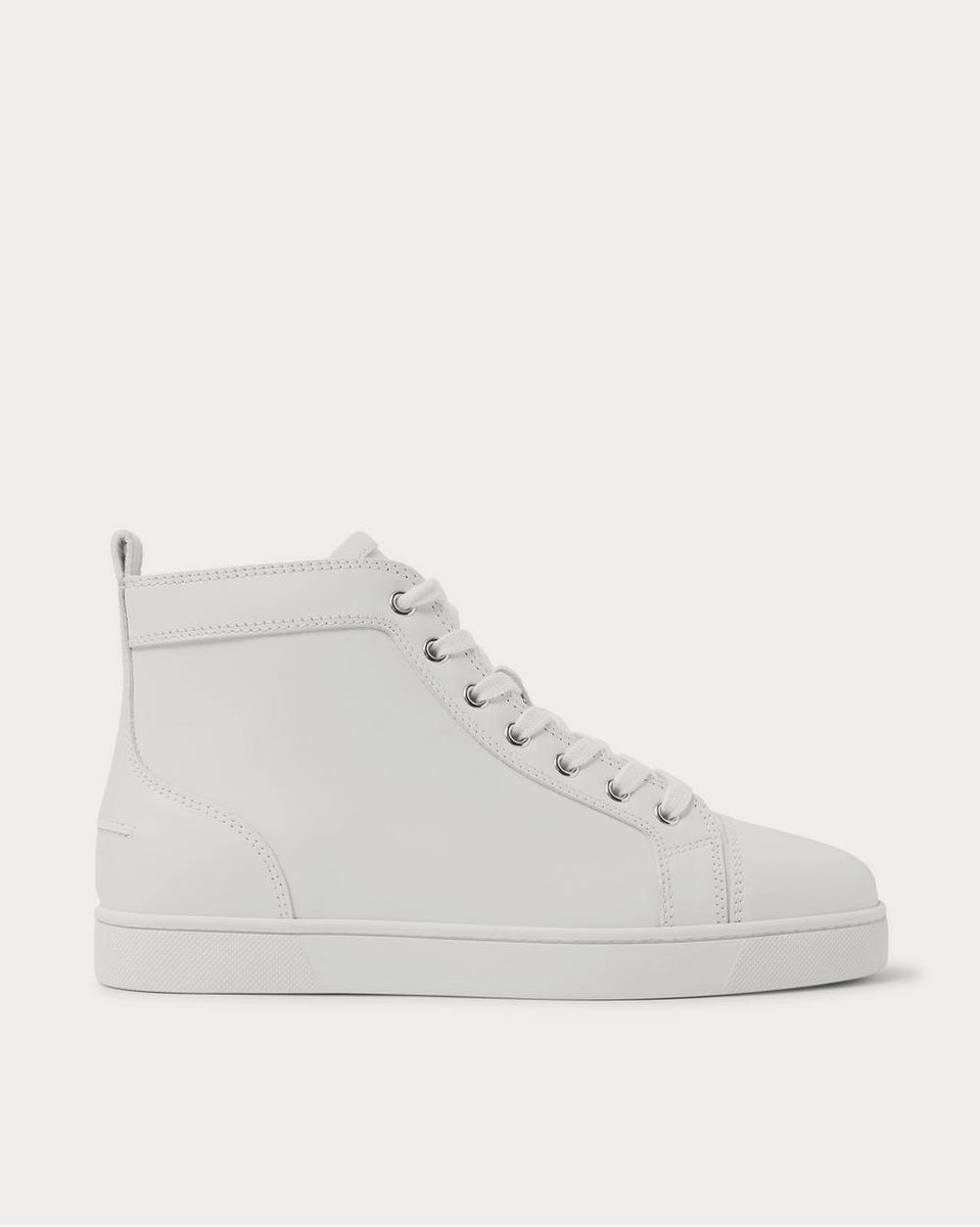 Christian Louboutin Louis Leather High-Top White high top sneakers - Sneak  in Peace