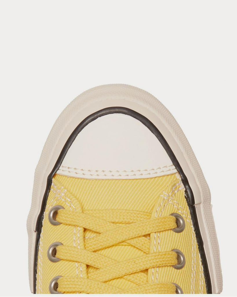 Skagway Leather-Trimmed Canvas Yellow low top sneakers
