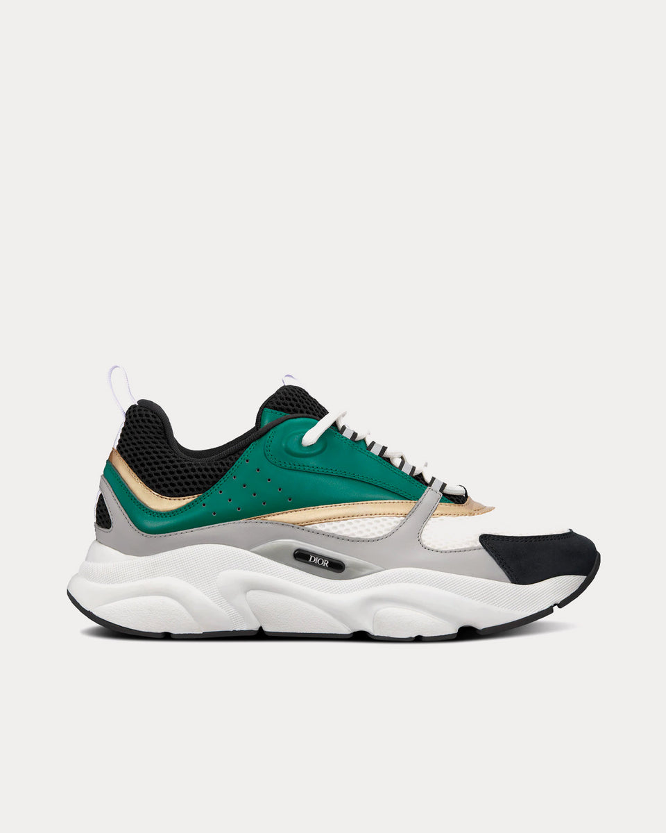 Dior Orange & Dark Green 'B22' Sneakers